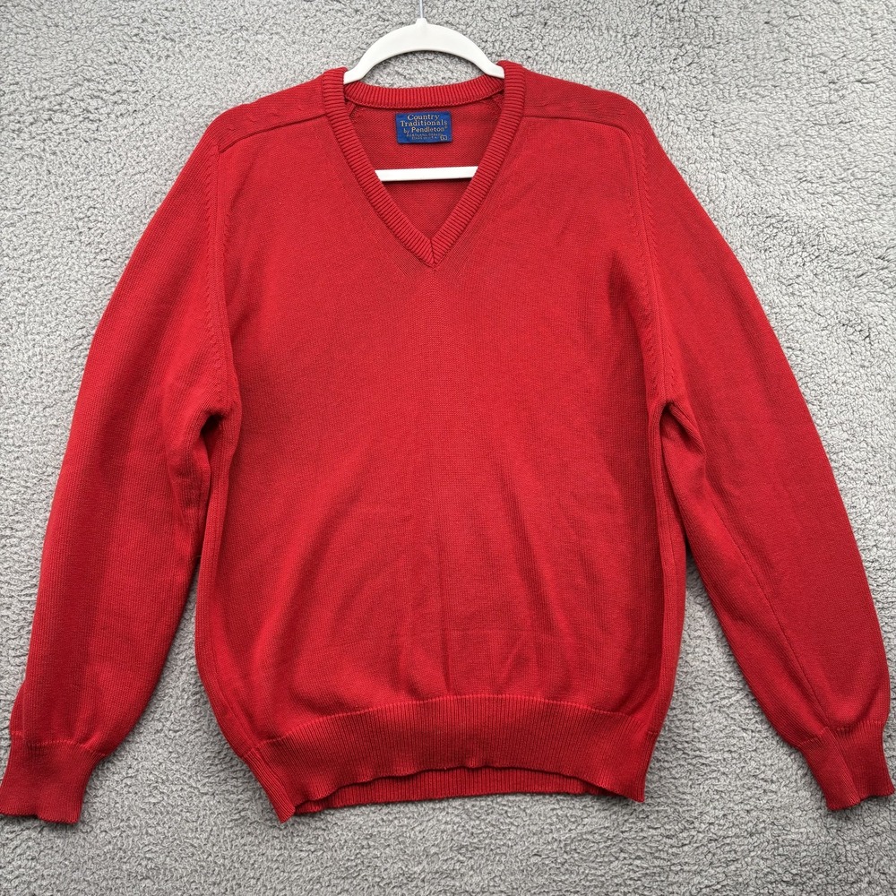 Pendleton Red V-Neck Sweater - Picture 2 of 11